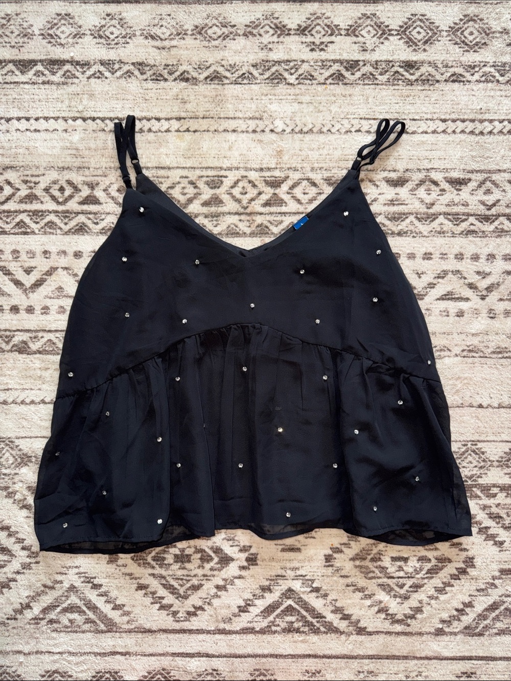 Old Navy Black Beaded V-Neck Camisole